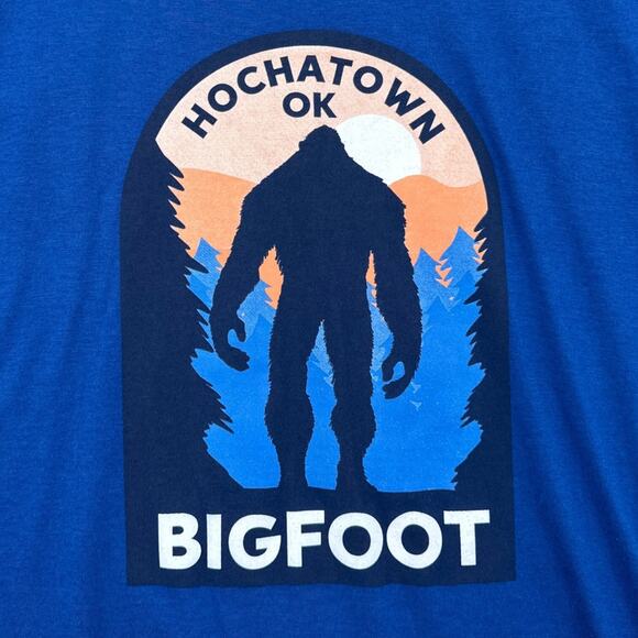 Bigfoot‎ Blue Graphic Hochtown OK Graphic Short Sleeve T-Shirt Size Medium - Picture 2 of 5